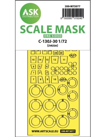 C-130J-30 one-sided express fit mask for Zvezda, 1/72 - Art Scale K...