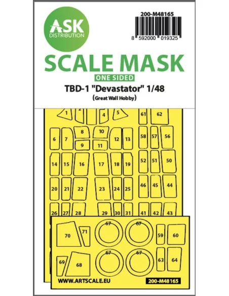 TBD-1 Devastator one-sided fit express mask for Great Wall Hobby, 1...