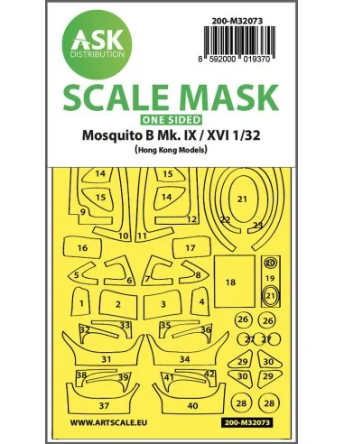 Mosquito B Mk.IX/XVI one-sided fit mask for HK Models, 1/32 - Art S...