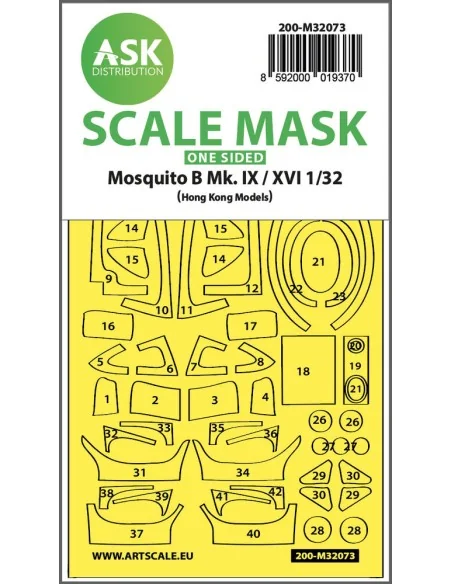 Mosquito B Mk.IX/XVI one-sided fit mask for HK Models, 1/32 - Art S...
