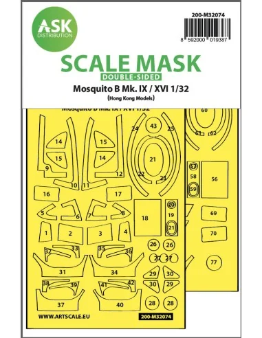 Mosquito B Mk.IX/XVI double-sided fit mask for HK Models, 1/32 - Ar...