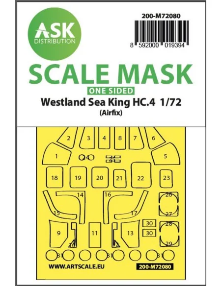 Westland Sea King HC.4 one-sided express fit mask for Airfix, 1/72 ...