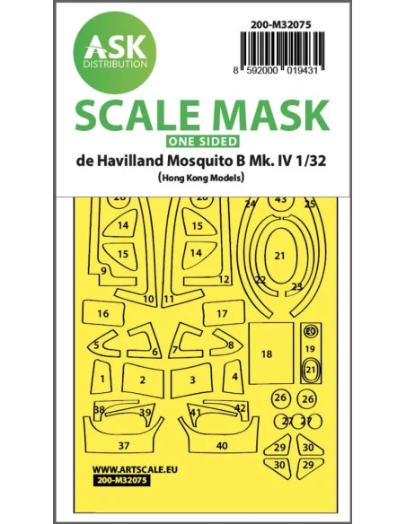 Mosquito B Mk.IV one-sided fit mask for HK Models, 1/32 - Art Scale...