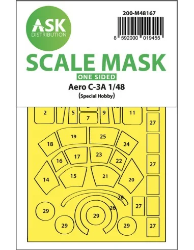Aero C-3A one-sided express fit mask for Special Hobby, 1/48 - Art ...
