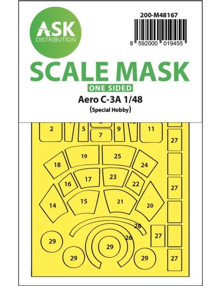 Aero C-3A one-sided express fit mask for Special Hobby, 1/48 - Art ...