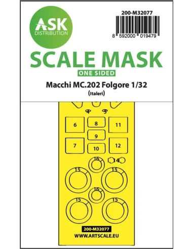 Macchi MC.202 Folgore one-sided express fit mask for Italeri, 1/32 ...