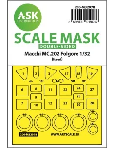 Macchi MC.202 Folgore double-sided express fit mask for Italeri, 1/...
