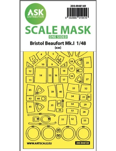 Bristol Beaufort Mk.I one-sided express fit mask for ICM, 1/48 - Ar...