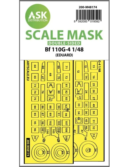 Me 110G-4 double-sided express fit mask for Eduard, 1/48 - Art Scal...
