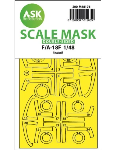 F/A-18F double-sided express fit mask for Italeri, 1/48 - Art Scale...