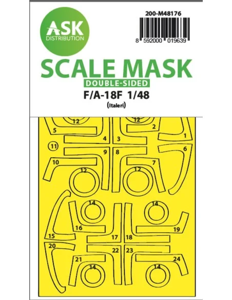 F/A-18F double-sided express fit mask for Italeri, 1/48 - Art Scale...