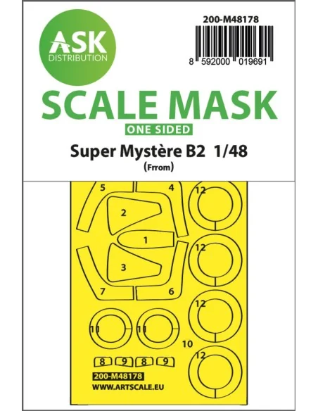 Super Mystére B2 one-sided express fit mask for Special Hobby, 1/48...