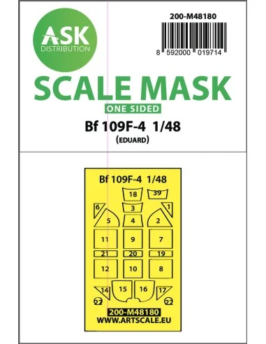 Messerschmitt Bf 109F one-sided express mask, self-adhesive and pre...