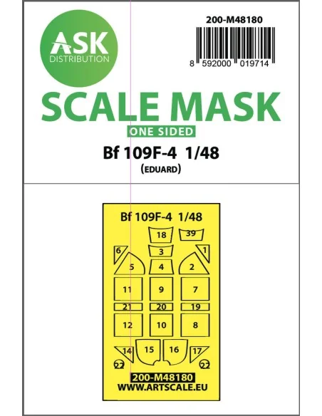 Messerschmitt Bf 109F one-sided express mask, self-adhesive and pre...