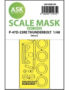 P-47D-25RE Thunderbolt one-sided express fit mask for Miniart, 1/48...