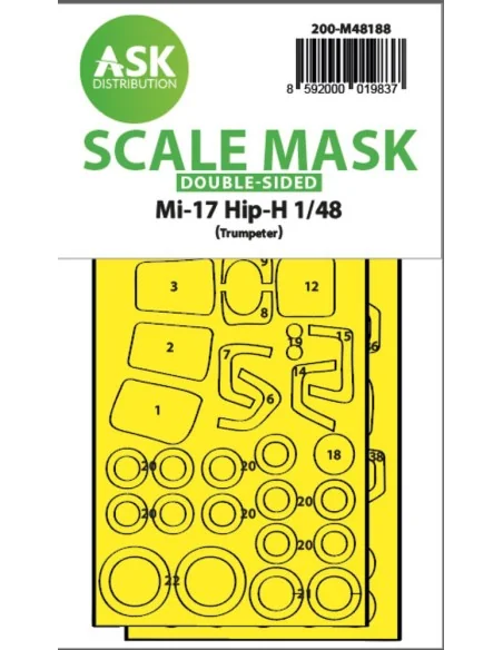 Mil Mi-17 Hip-H double-sided express fit mask for Trumpeter, 1/48 -...