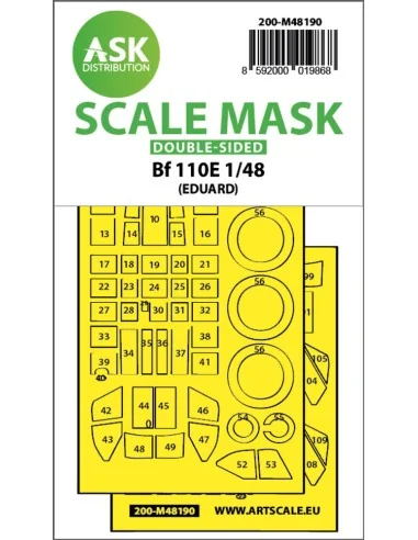 Messerschmitt Bf 110E double-sided express fit mask for Eduard, 1/4...