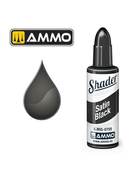 MATT SHADER Satin Black - AMMO by MIG Jimenez A.MIG-0758