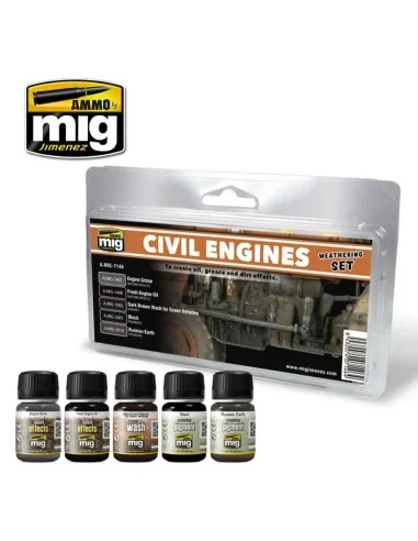 Civil Engines Weathering Set - AMMO by MIG Jimenez A.MIG-7146