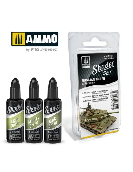 SHADER Set Russian Green - AMMO by MIG Jimenez A.MIG-7321