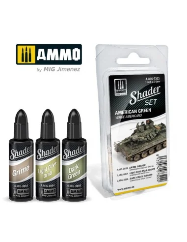 SHADER Set American Green - AMMO by MIG Jimenez A.MIG-7322