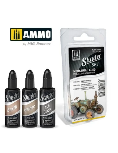 SHADER Set Industrial Aged - AMMO by MIG Jimenez A.MIG-7326
