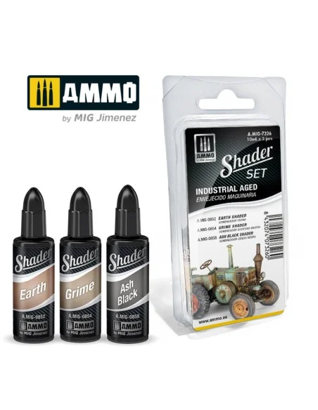 SHADER Set Industrial Aged - AMMO by MIG Jimenez A.MIG-7326