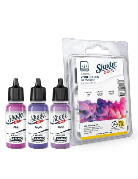 Matt SHADER Set Vivid Colors - AMMO by MIG Jimenez A.MIG-7334