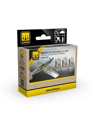 A-STAND Bright Aluminium Colors Set - AMMO by MIG Jimenez A.MIG-7538