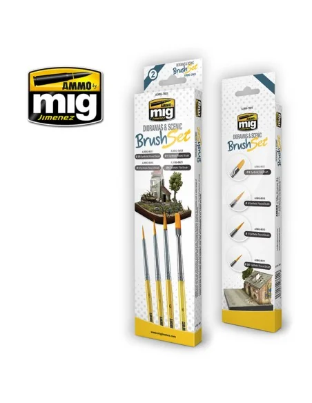 Dioramas and Scenic Brush Set - AMMO by MIG Jimenez A.MIG-7601