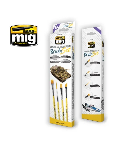 Streaking and Vertical Surfaces Brush Set - AMMO by MIG Jimenez A.M...