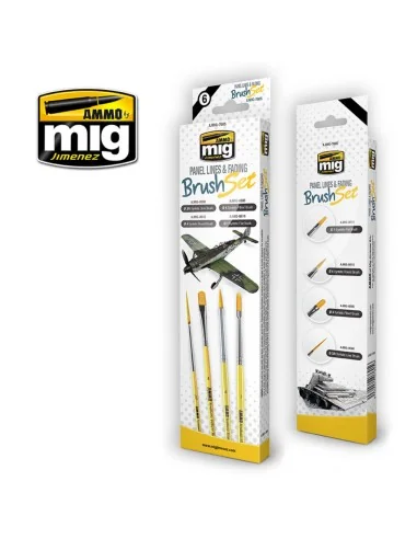 Panel Lines and Fading Brush Set - AMMO by MIG Jimenez A.MIG-7605