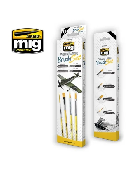 Panel Lines and Fading Brush Set - AMMO by MIG Jimenez A.MIG-7605