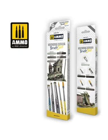 Brushes for Weathering Diorama Set - AMMO by MIG Jimenez A.MIG-7611