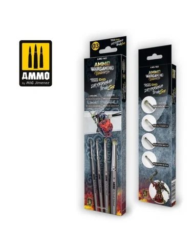 AMMO WARGAMING UNIVERSE - Miniature Premium DIO DRYBRUSH Brush Set ...