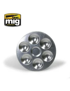 Aluminium Pallet (6 wells) - AMMO by MIG Jimenez A.MIG-8008