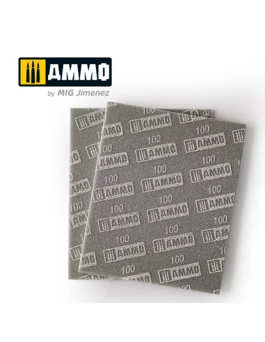 Sanding Sponge Sheet (100) - 2 pcs. - AMMO by MIG Jimenez A.MIG-8555