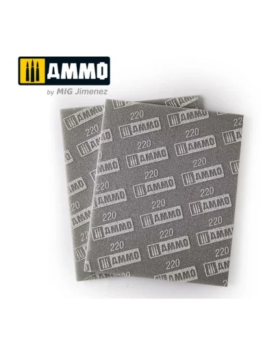 Sanding Sponge Sheet (220) - 2 pcs. - AMMO by MIG Jimenez A.MIG-8557