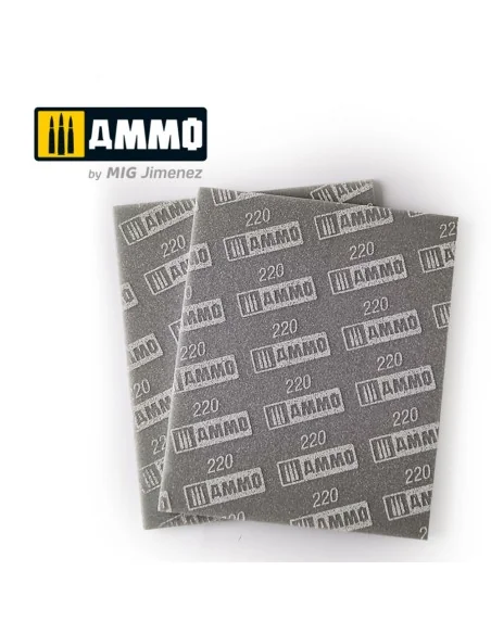 Sanding Sponge Sheet (220) - 2 pcs. - AMMO by MIG Jimenez A.MIG-8557