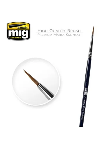 1 Premium Marta Kolinsky Round Brush - AMMO by MIG Jimenez A.MIG-8602