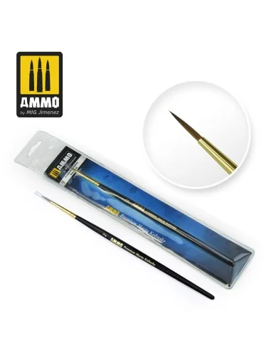 2 Premium Marta Kolinsky Round Brush - AMMO by MIG Jimenez A.MIG-8603