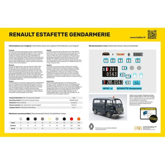 Renault Estafette Gendarmerie, 1/24 - Heller 80742 Renault Estafette Gendarmerie, 1/24 - Heller 80742