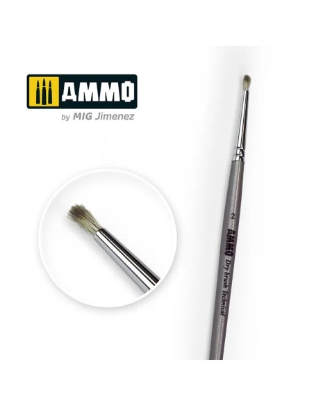 2 AMMO Drybrush Technical Brush - AMMO by MIG Jimenez A.MIG-8700