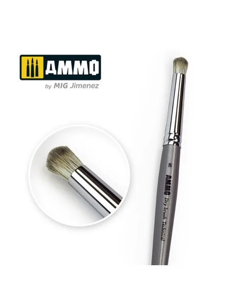 8 AMMO Drybrush Technical Brush - AMMO by MIG Jimenez A.MIG-8703