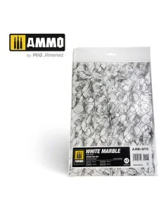 White Marble. Round Die-cut for Bases for Wargames - 2 pcs - AMMO b...