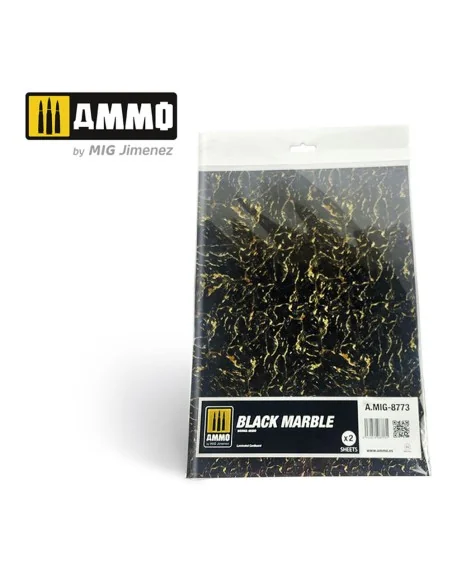 Black Marble. Sheet of Marble - 2 pcs. - AMMO by MIG Jimenez A.MIG-...