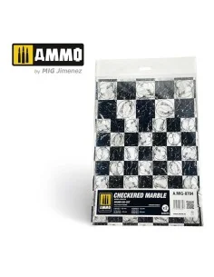 Checkered Marble. Round Die-cut for Bases for Wargames - 2 pcs. - A...