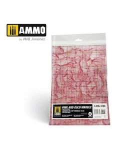 Pink and Gold Marble. Square Die-cut Marble Tiles - 2 pcs. - AMMO b...
