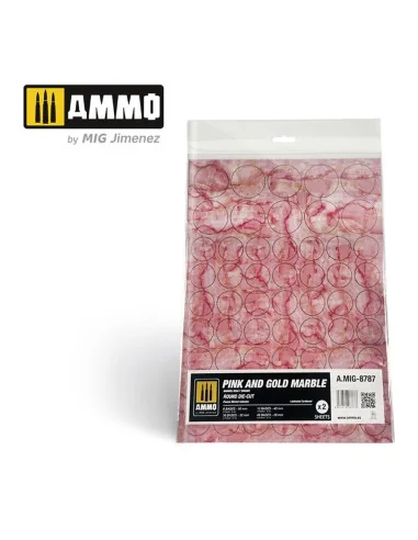 Pink and Gold Marble. Round Die-cut for Bases for Wargames - 2 pcs ...