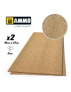 CREATE CORK Fine Grain (3mm) - 2 pcs. - AMMO by MIG Jimenez A.MIG-8837